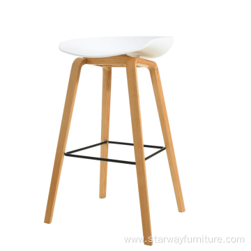 Modern High footrest metal legs PP plastic stool